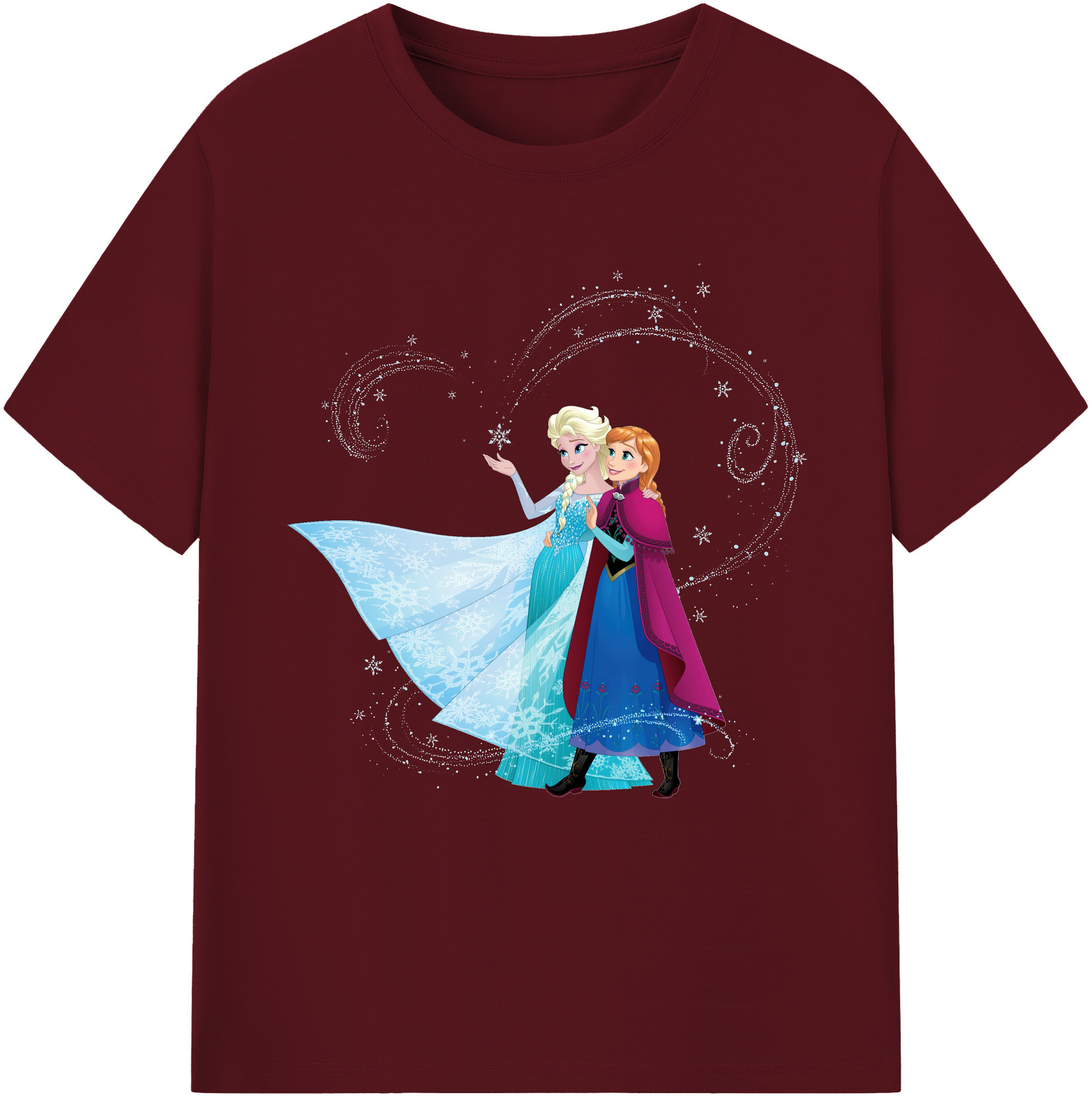 （画像用） アナと雪の女王 アンナ エルサ Frozen Anna Elsa 綿100％半袖Tシャツ（フロントプリント）